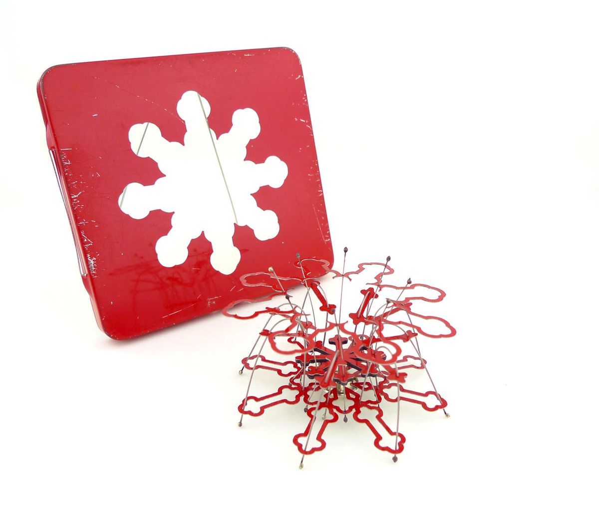 Red Tin Brooch & Pin Set — image 1 of 2